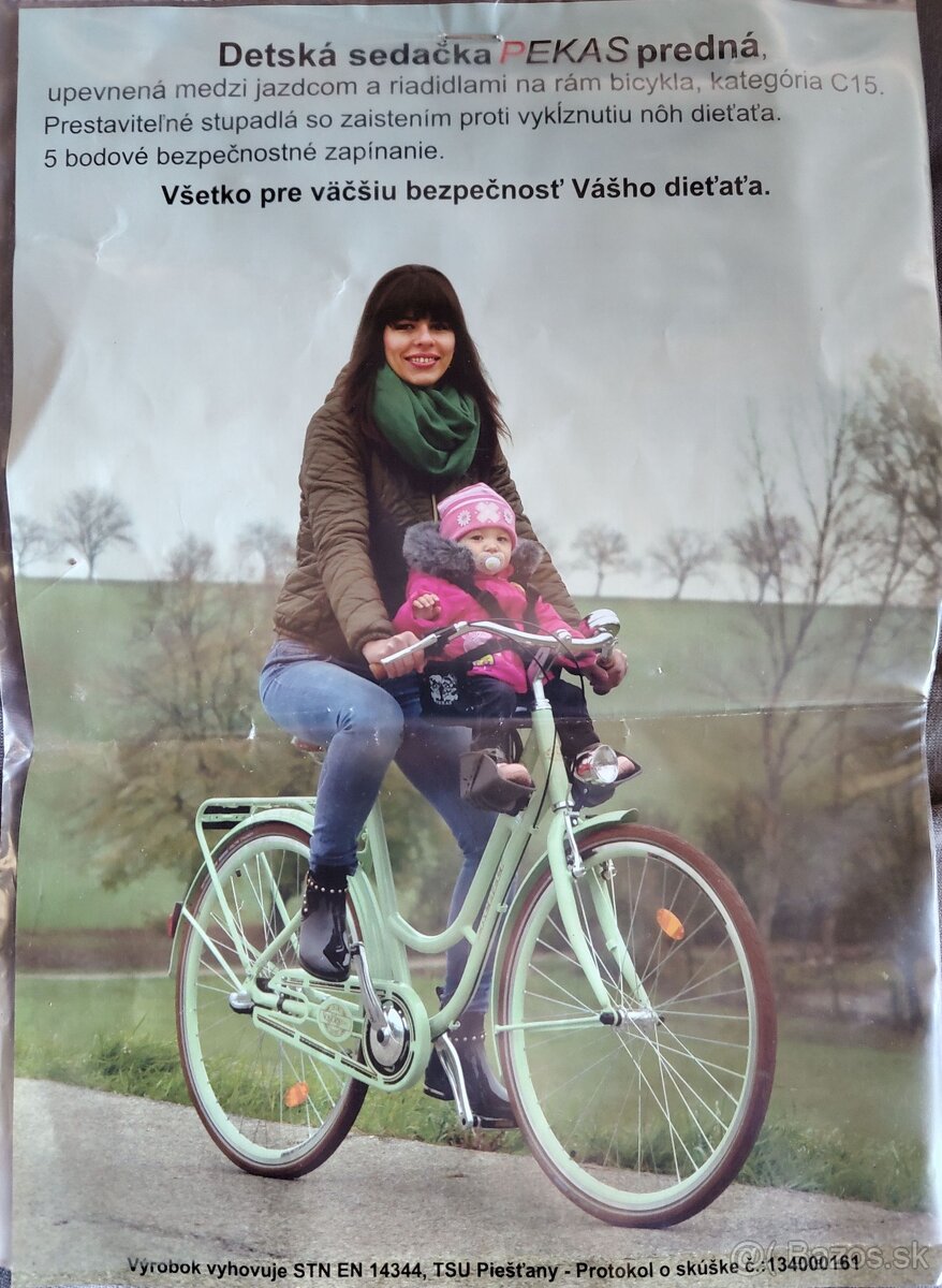 Detská sedačka na bicykel PEKAS – predná - 4