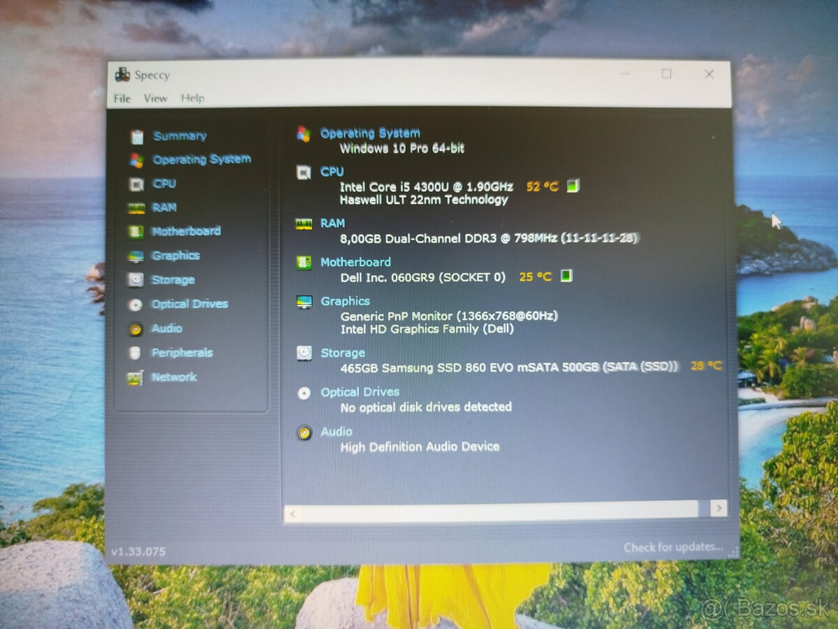 notebook Dell E7240 - 12.5", Core i5-4300u, 8GB, 500GB SSD - 4