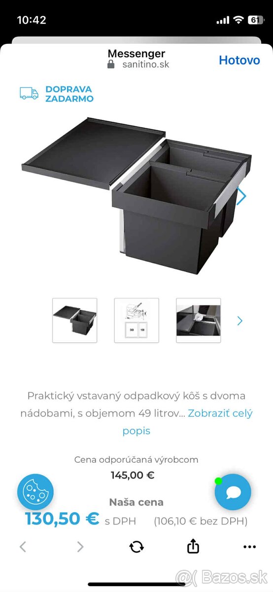 Vstavaný odpadkový kôš a organizér - 4