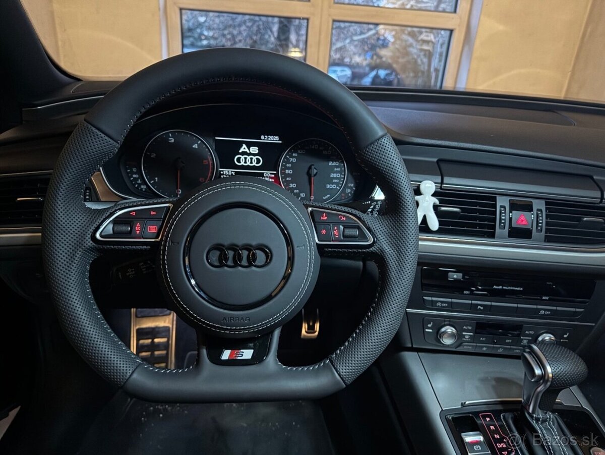 AUDI MULTIFUNKCNY VOLANT S AIRBAGOM A PADLAMI, biela niť . - 4