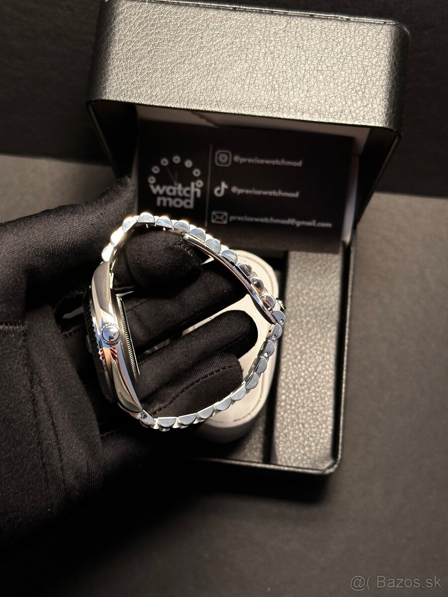 Seiko mod Day-Date Blue Black - 4