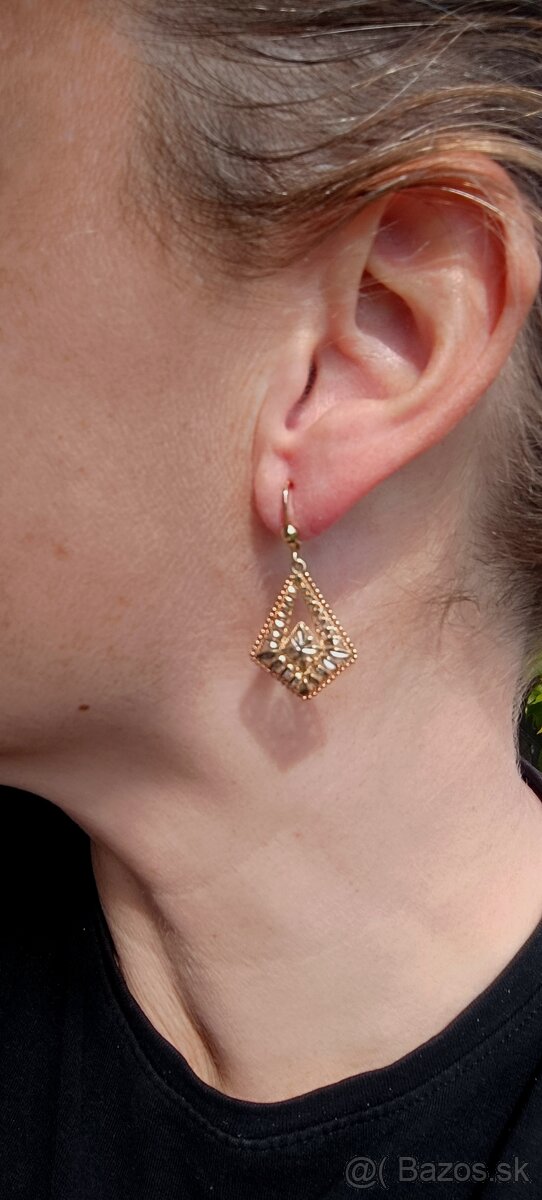 Extravagantné zlaté náušnice 585 - 4