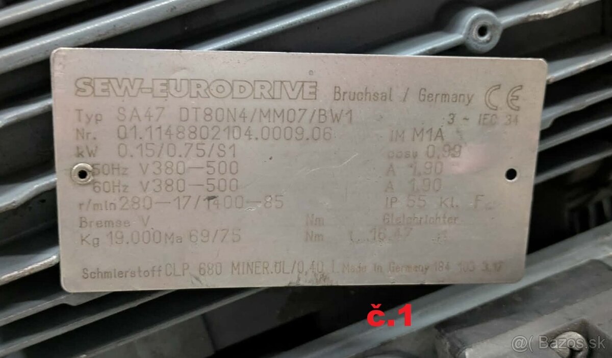 Elektromotory s prevodovkou SEW 3x - 4