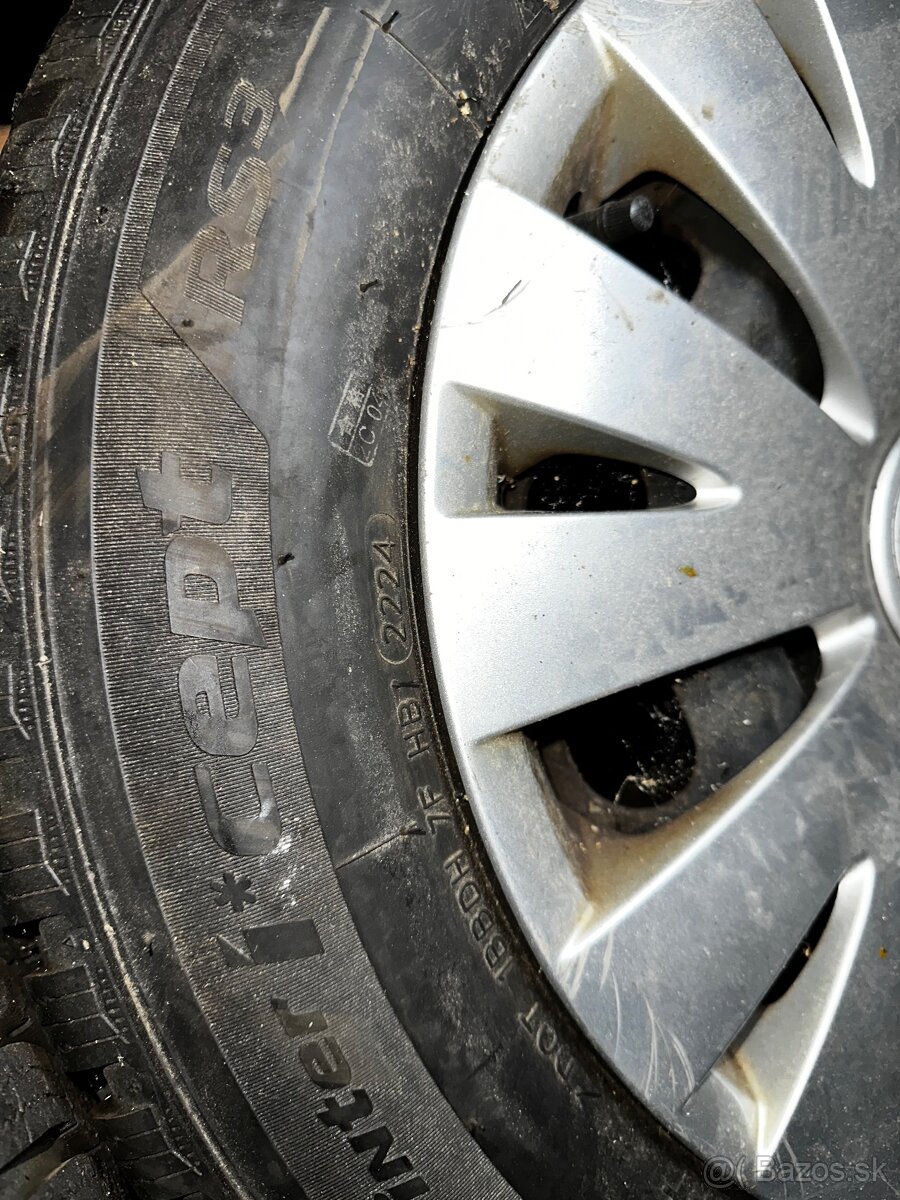 Predám disky citroen 4x108 + zimné pneu 195/65 R15 - 4