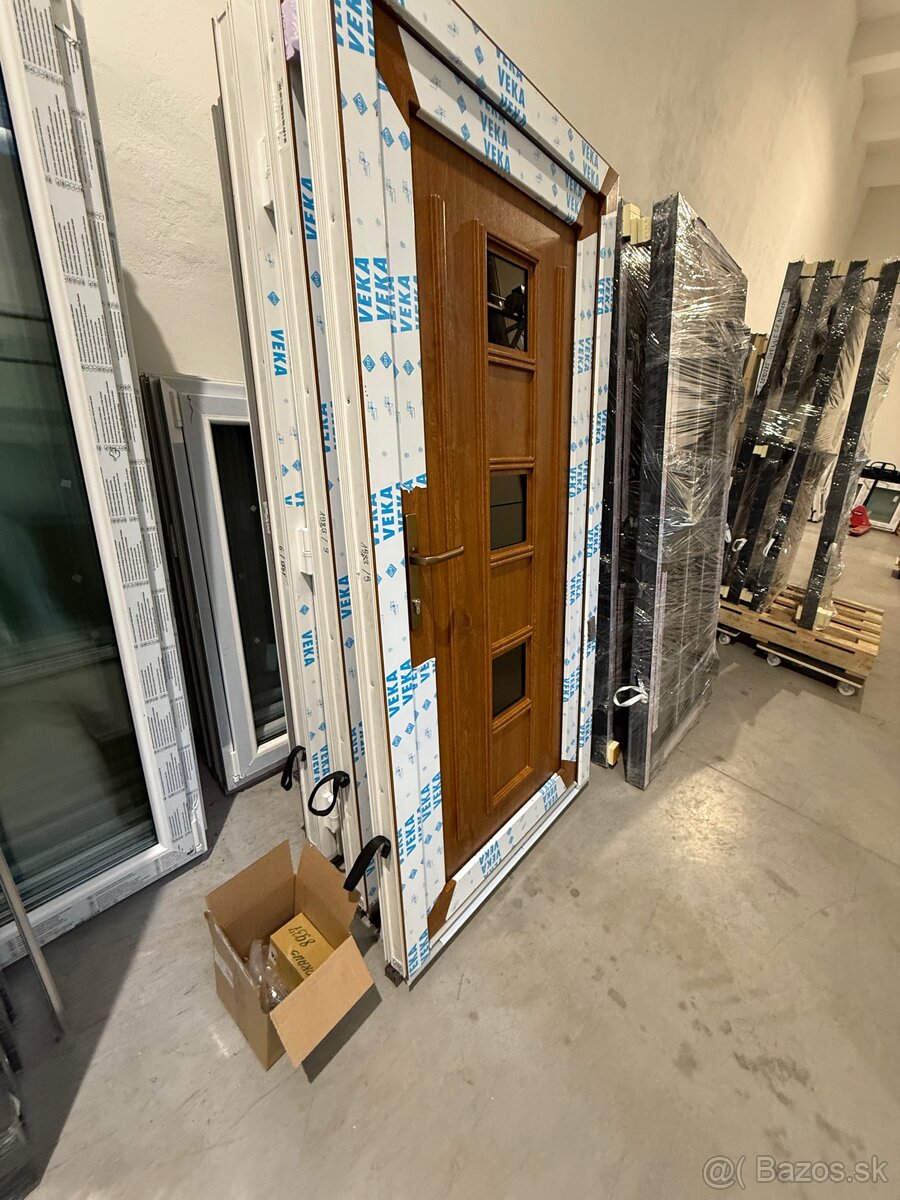 Plastové vchodové dvere,zlatý dub/biela,špičková kvalita - 4