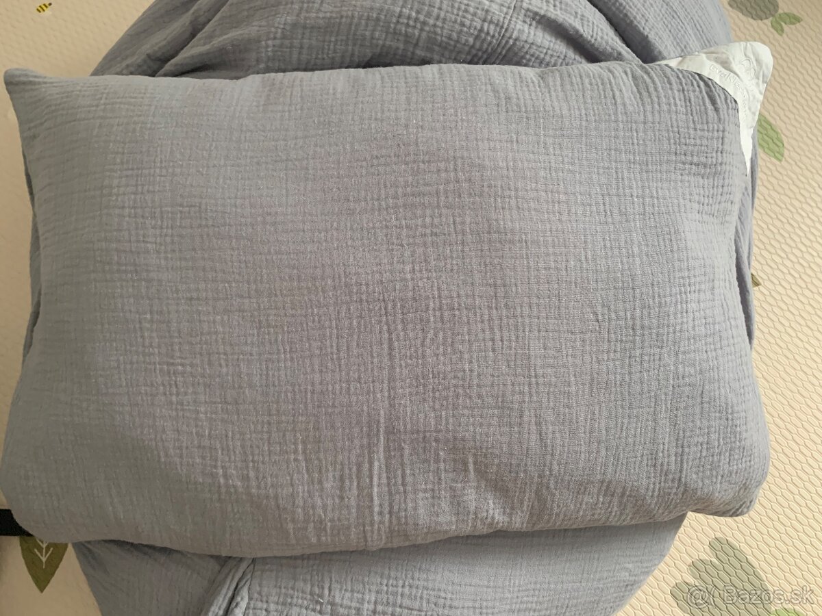 SET 4v1 - Maxi Dráček - Šedý mušelín páperová perinka - 4