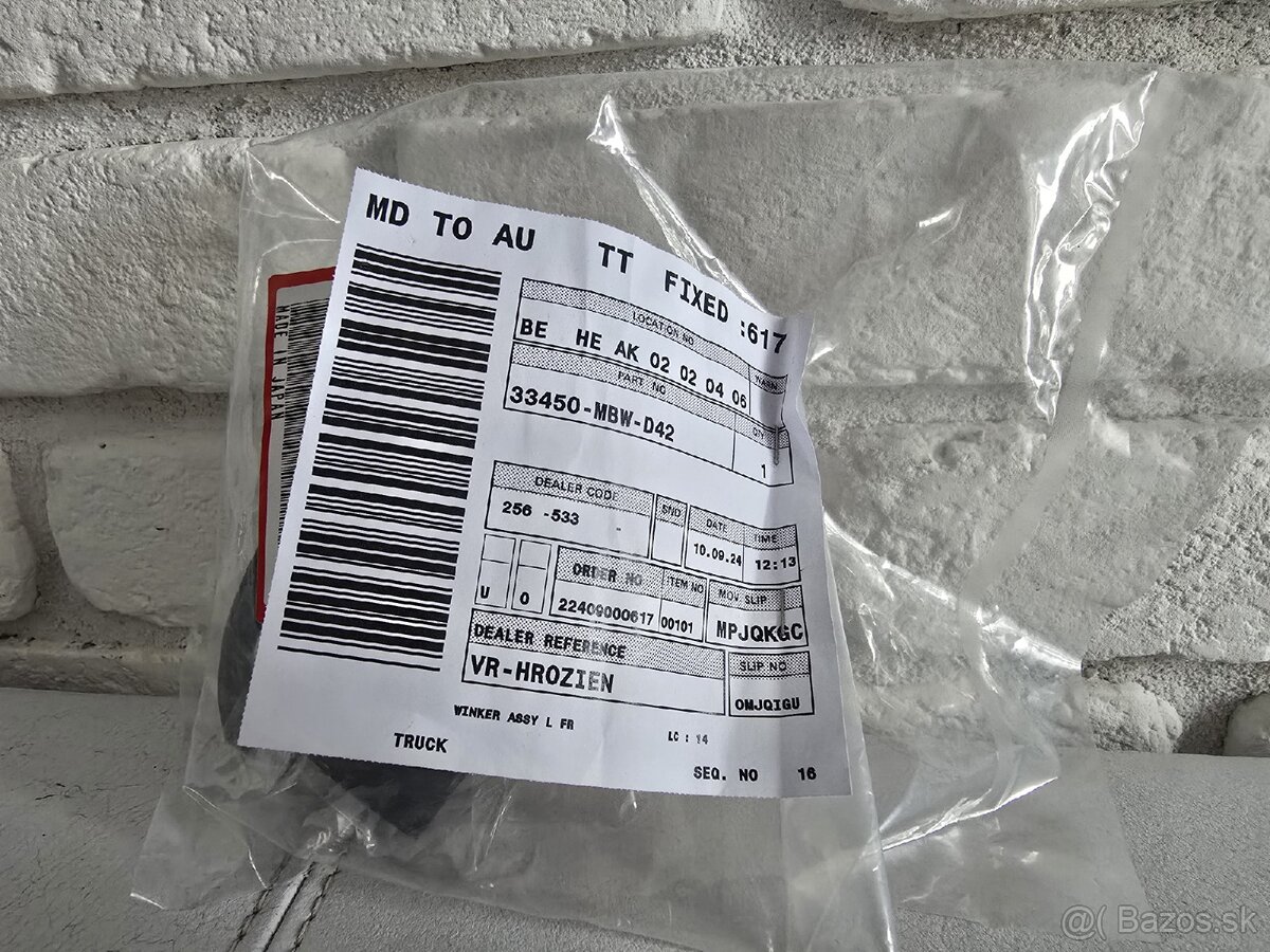 Predám smerovku HONDA, originál diel 33450-MBW-D42 - 4