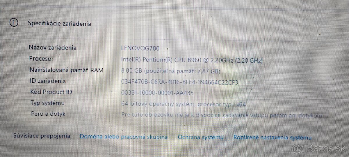 Predám notebook Lenovo G780 - 4
