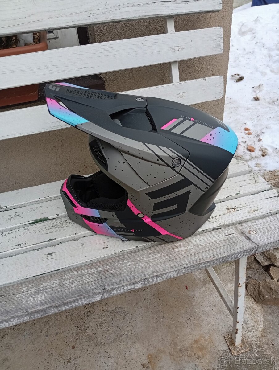 Predám mx prilba modro ružová - 4
