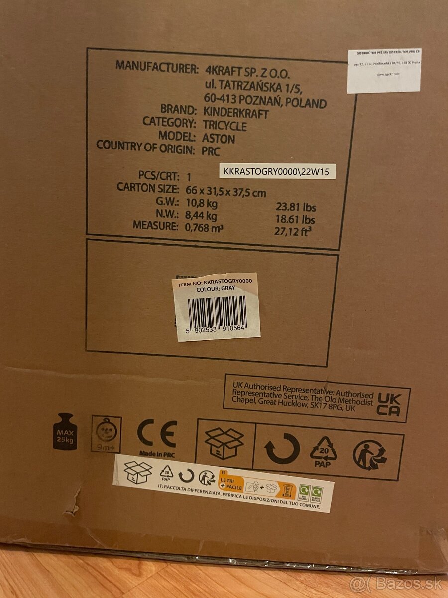 predám KINDERKRAFT Trojkolka Aston Grey - 4