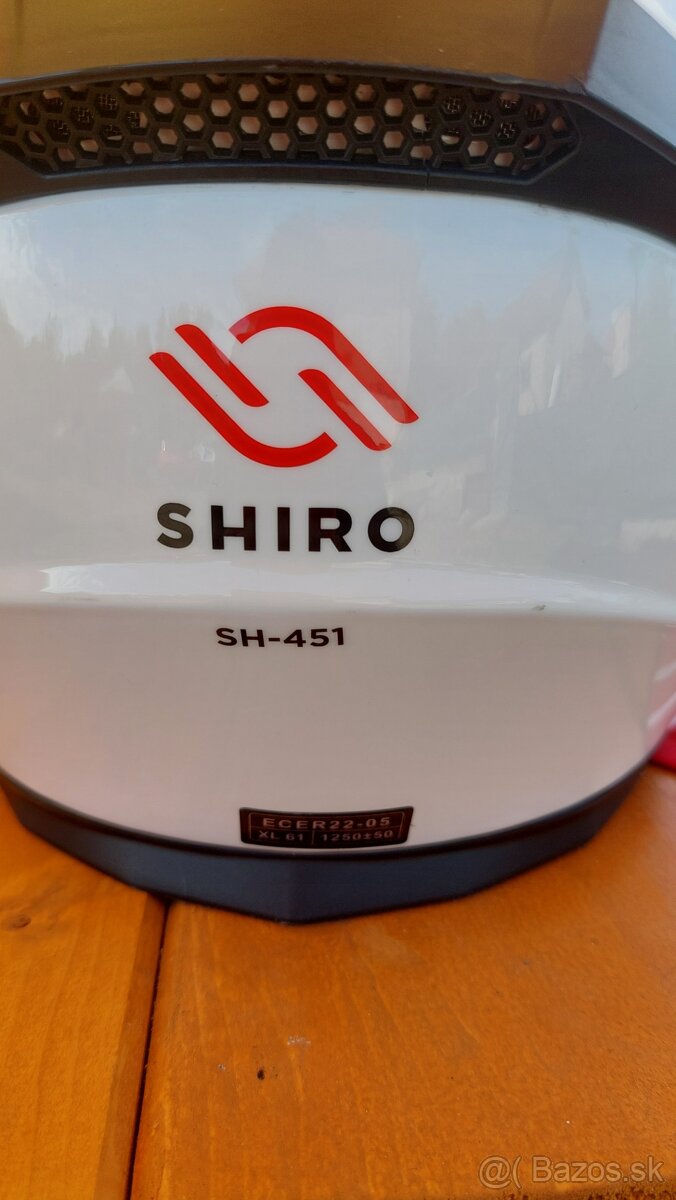 Motprkárska prilba Shiro SH-451 biela - 4