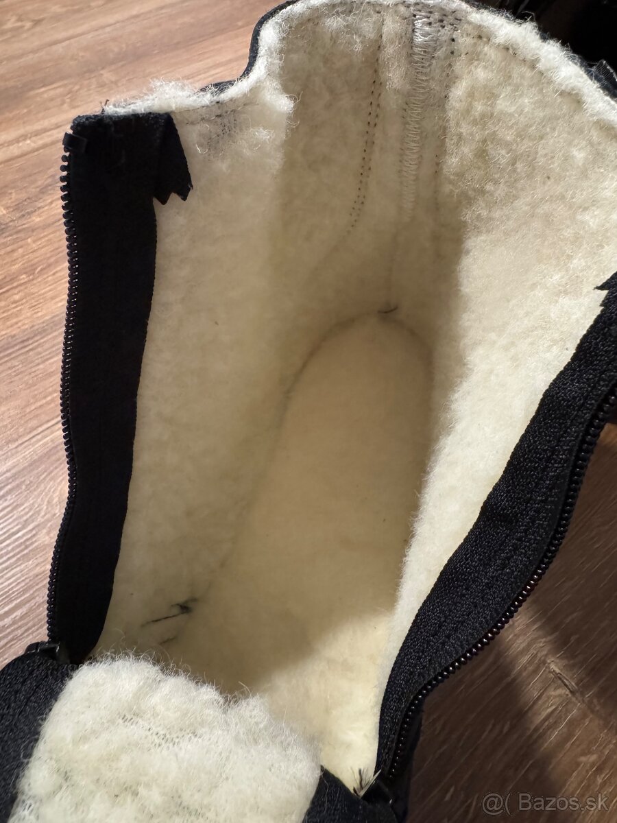 Vlnka pánske ako nové zimné kožené topánky s vnútrom z vlny - 4