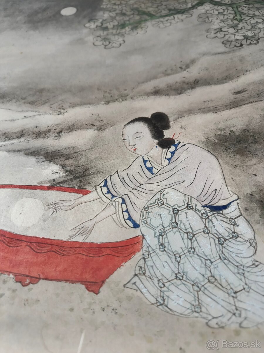 Akvarel Čína pravdepodobne 19 Storočie - 4