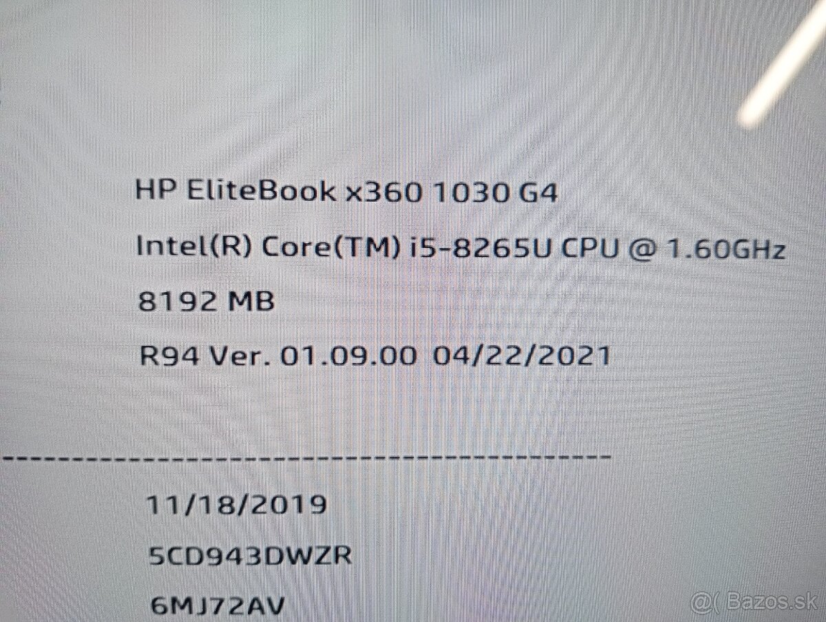 predám na diely/doskladanie HP ELITEBOOK x360 1030 g4 - 4