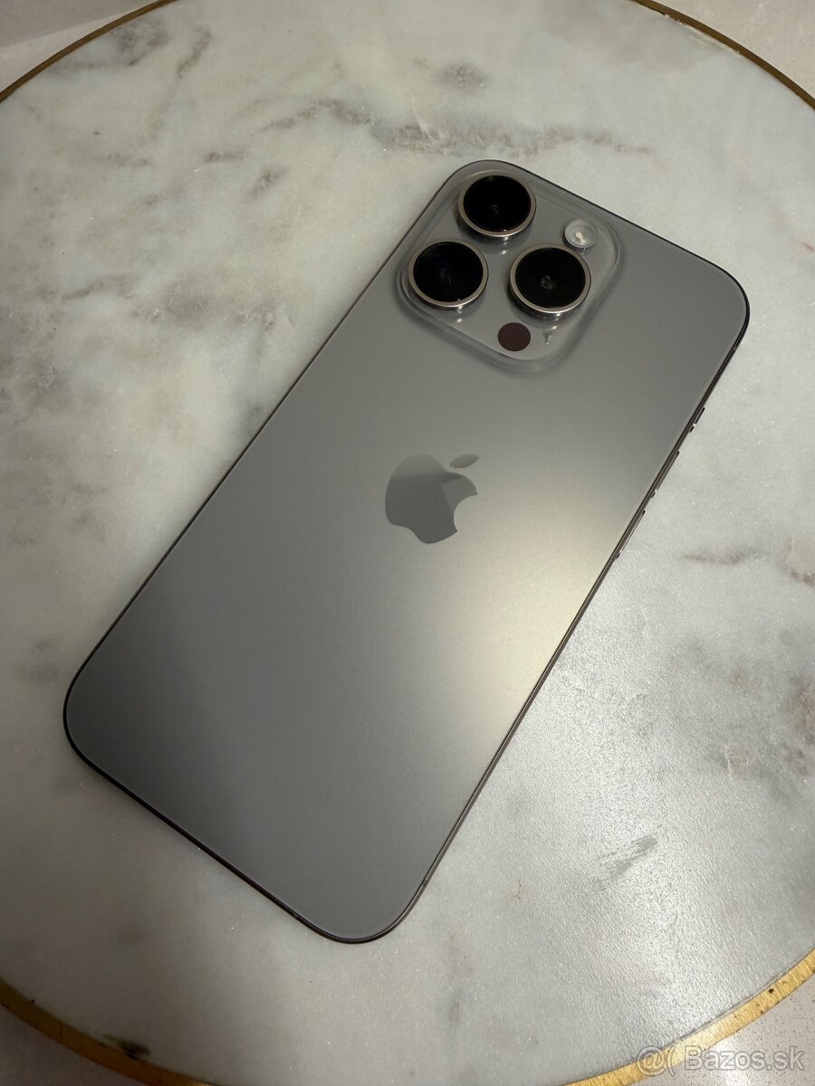 Predám iPhone 15 Pro Natural Titanium, 128 GB + kryt apple - 4