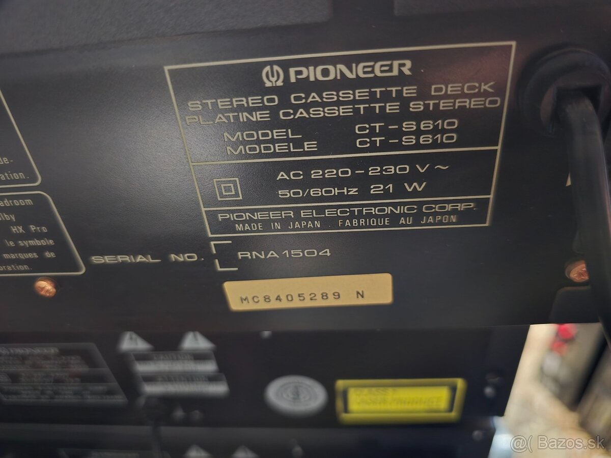 Pioneer CT-S610 3-hlavový kazetový magnetofón - 4