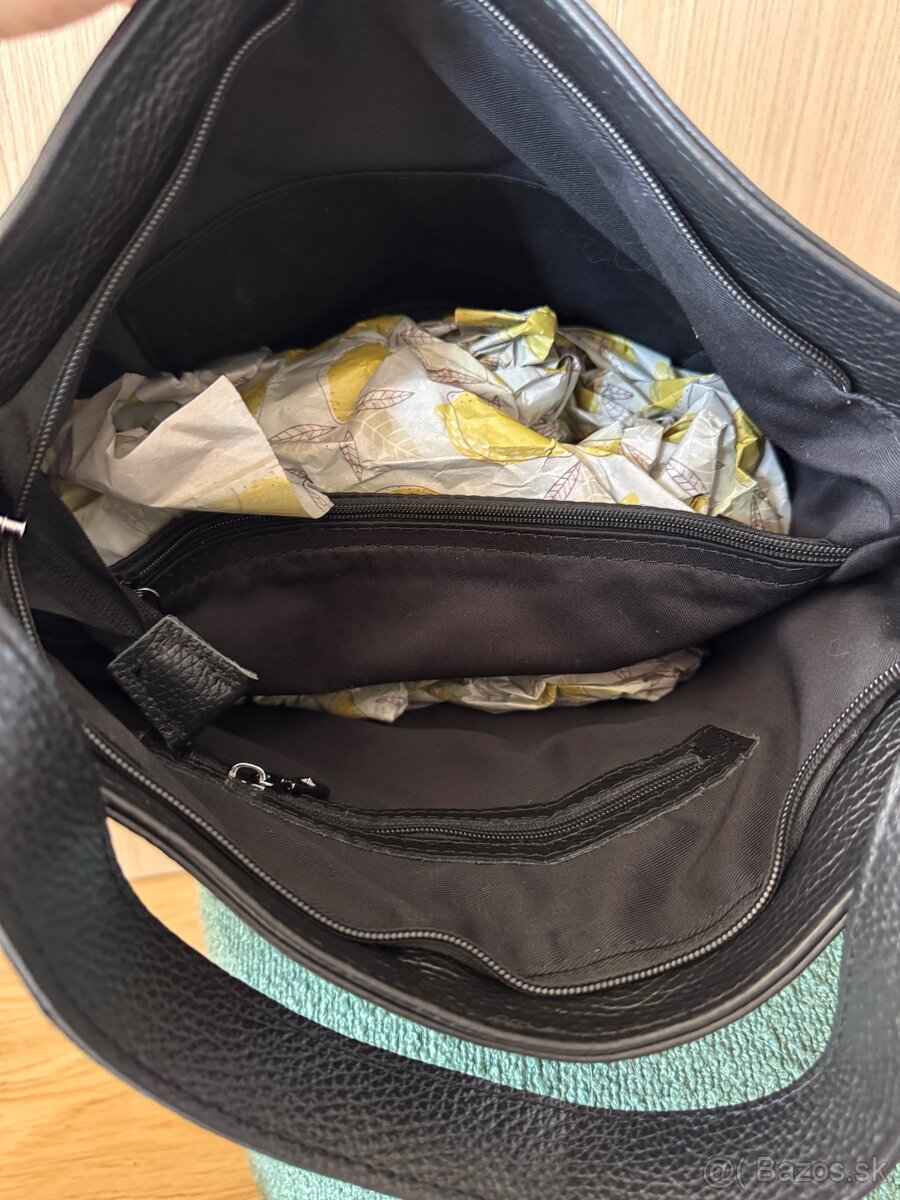 Minimalist leather tote bag black - 4