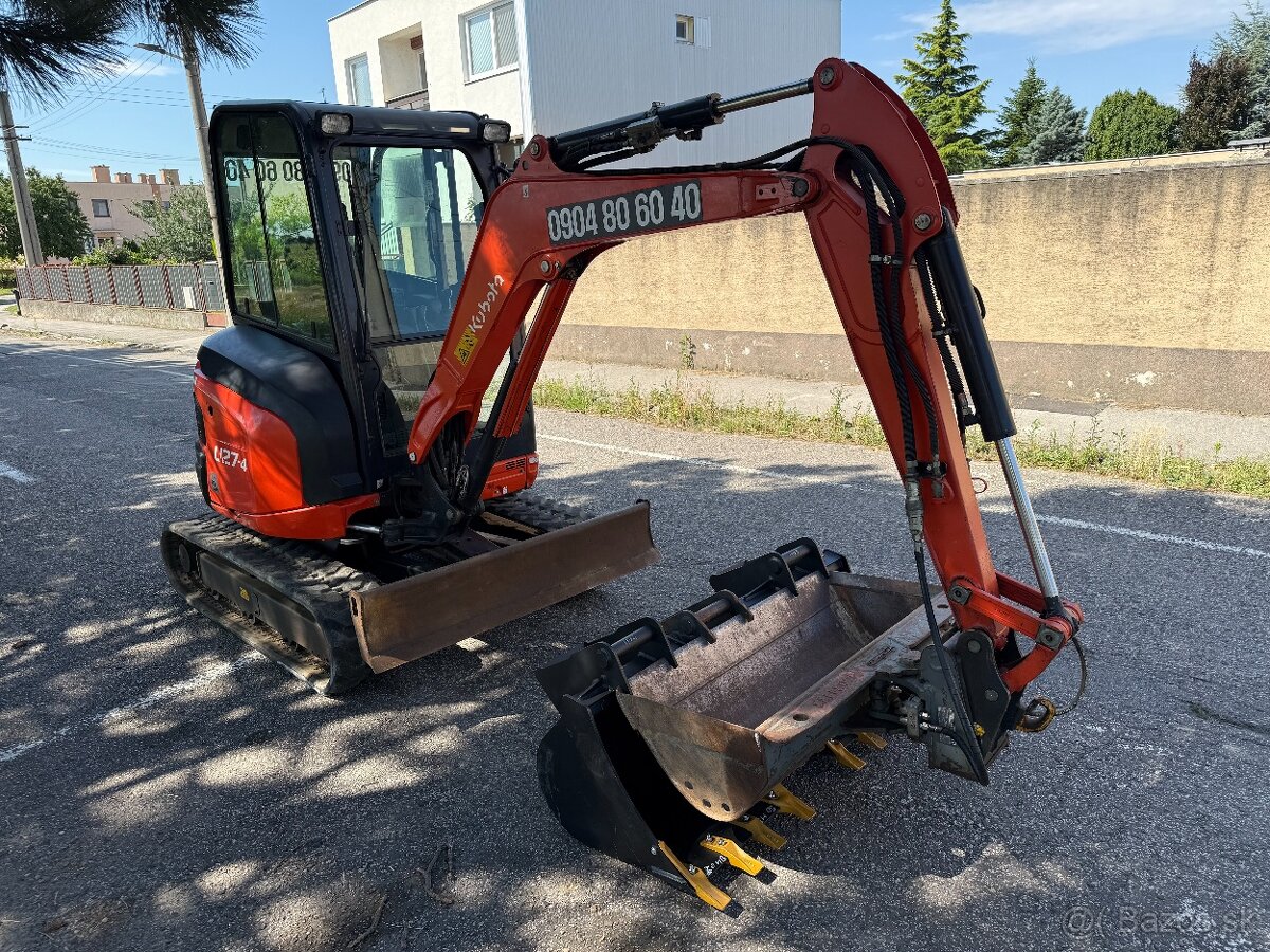 Predám minibager Kubota U 27-4 - 4