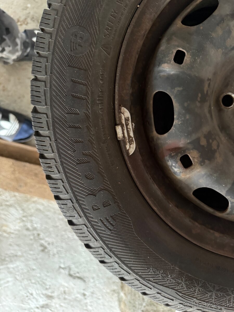 Plechove disky 5x100mm R14 so zimnými pneu. - 4