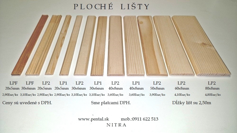 Drevené lišty, Parketové dubové lišty, Podlahové lišty, D1 - 4