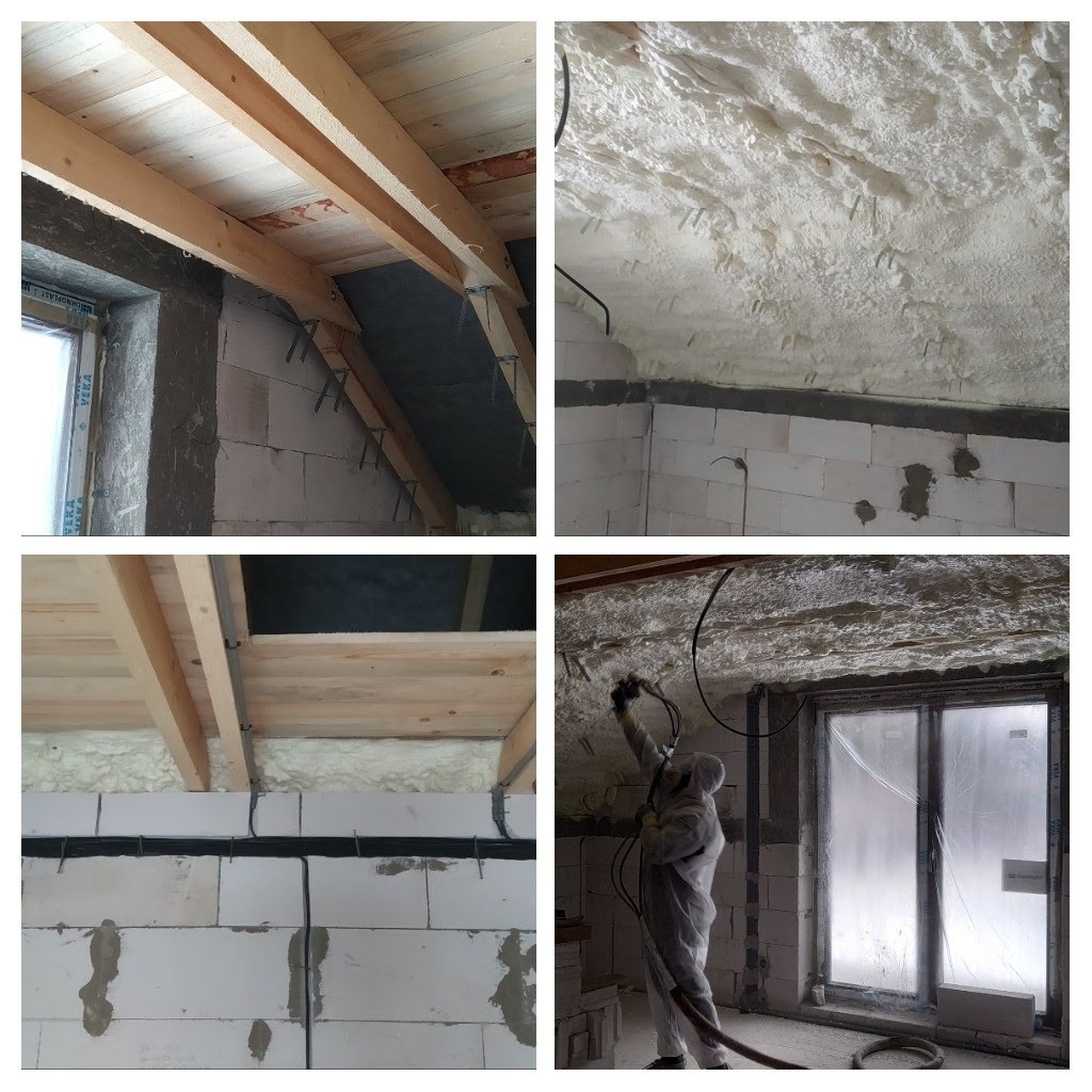 Striekaná izolácia, Zateplenie pur penou - 4