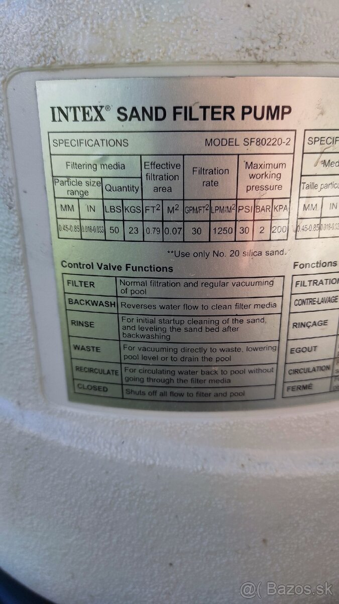 Predám bazenovú filtráciu INTEX - 4