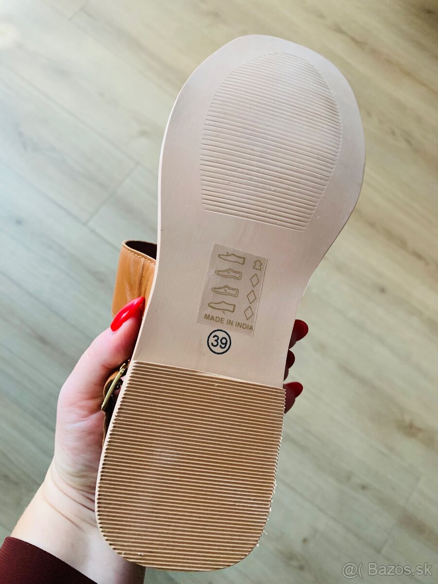 hnede kožene sandale (39) - 4