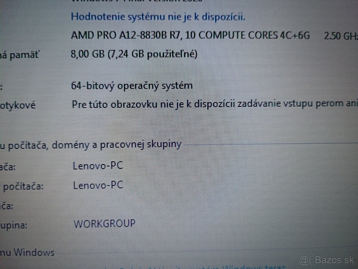 predám LENOVO THINKPAD A475 , Windows 7 64bit - 4