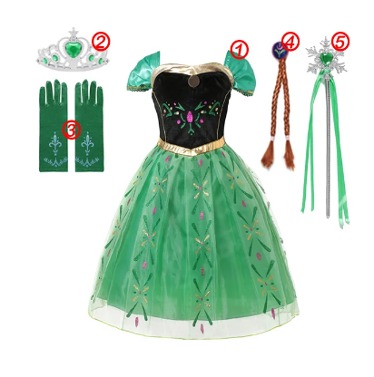 Detské karnevalové kostýmy Elza a Anna, 2 ks/ veľ. 130, NOvý - 4