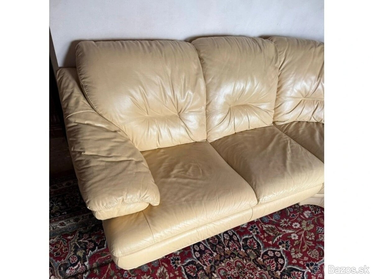 Rohová kožená sedací souprava, 3245 - 4