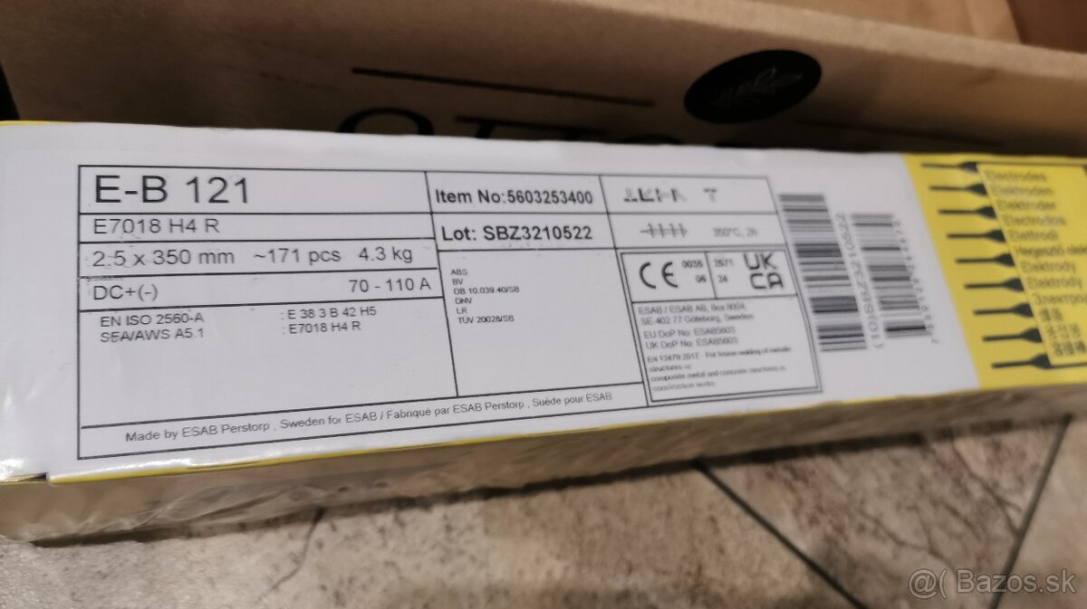 Predam zvaracie elektródy EB 121 (made in Sweden) 4 BALÍKY - 4
