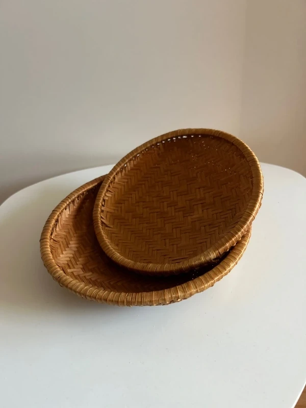 2 ks staré ratanové misky - 4