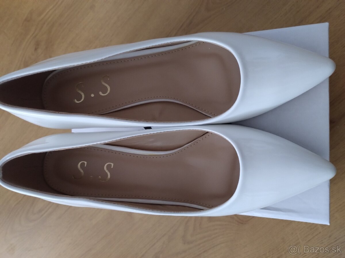 Predám biele lodičky ( svadobné) - 4