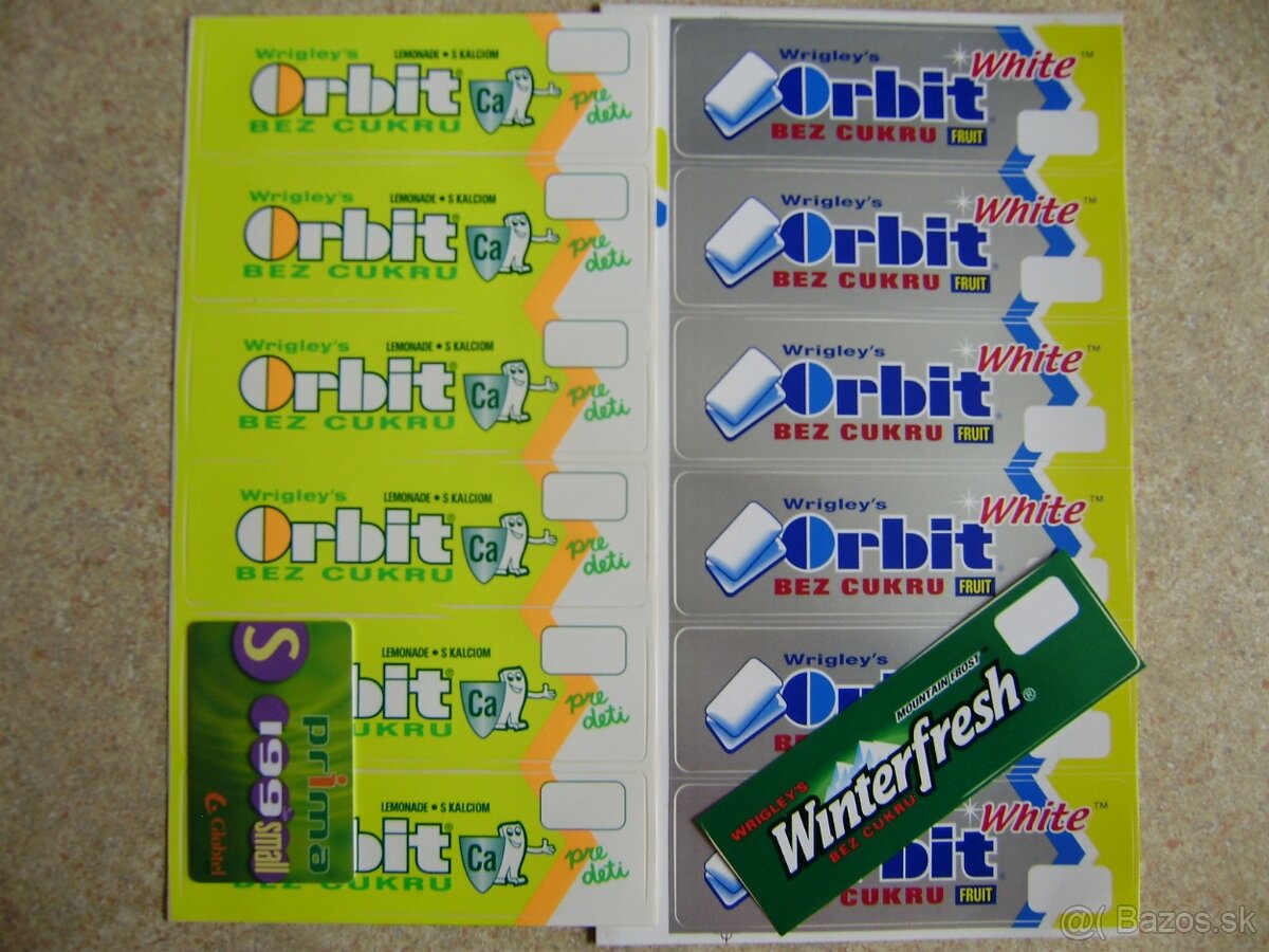 Predám, nálepky, žuvačky Wrigleys Orbit. - 4