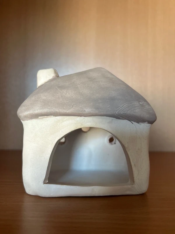 Keramický domček béžovo-hnedý - 4