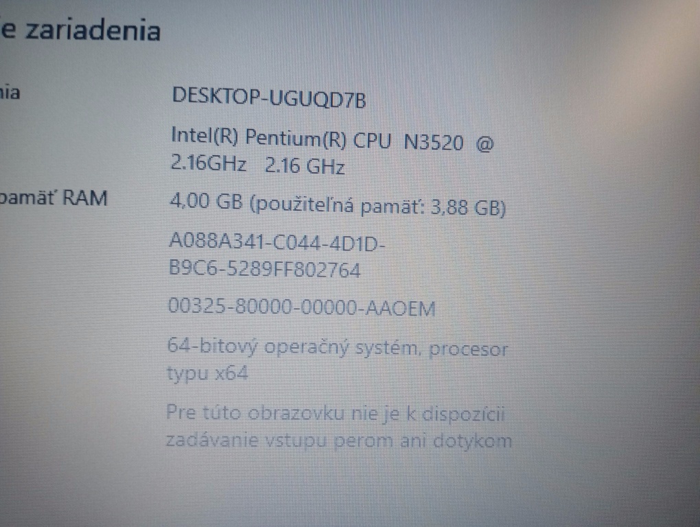 MEDION AKOYA E7226 ,WINDOWS 10,bez baterky , 17,3"displej - 4