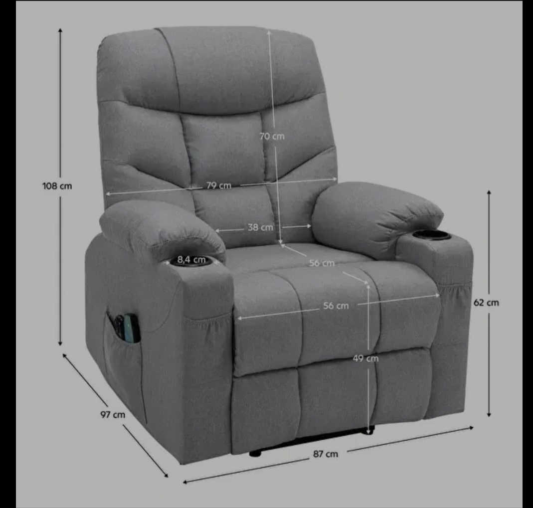 Masážne polohovacie kres vetlosivá, HUDSON - 4