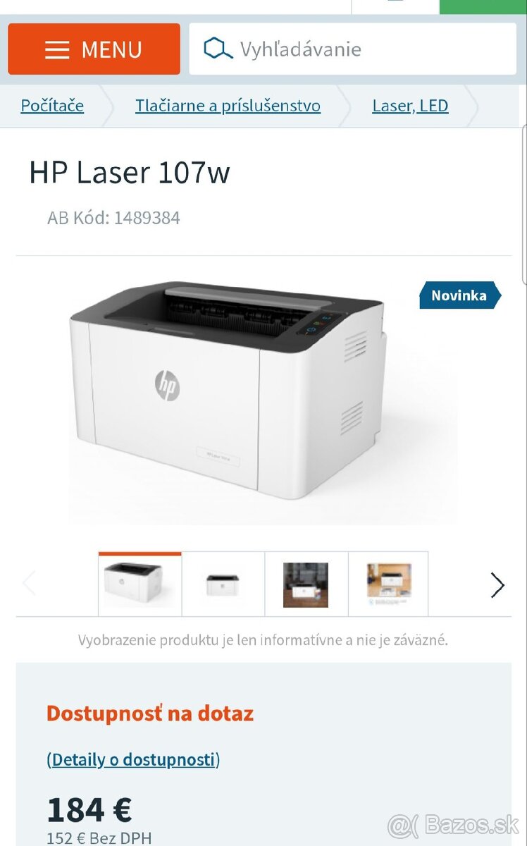 Tlačiareň HP laserová - 4