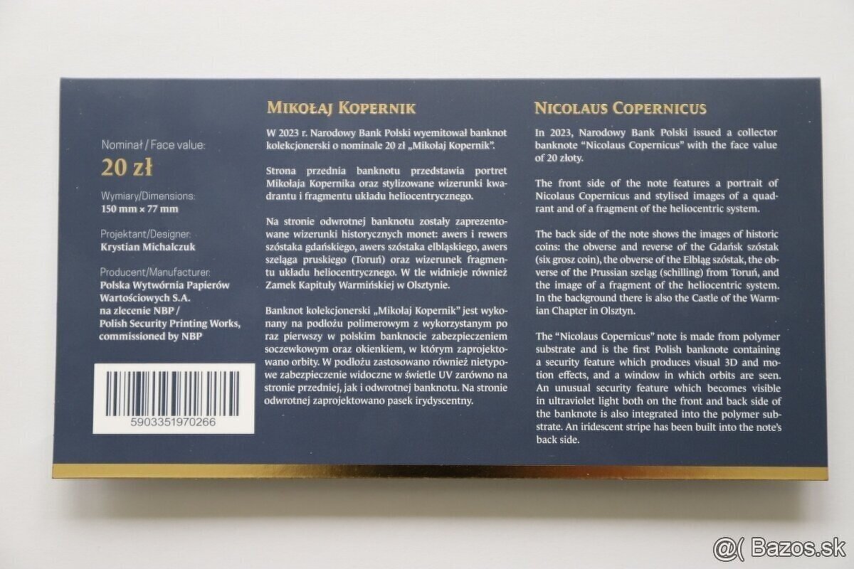 Unc bankovka Poľsko (plastová, vo foldri) - 4