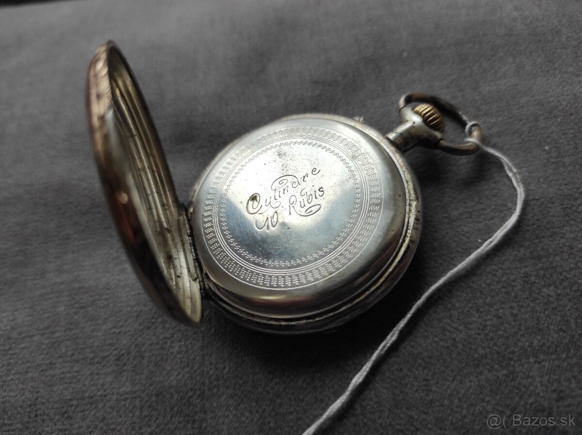 Vreckove hodínky cylindre striebro - 4