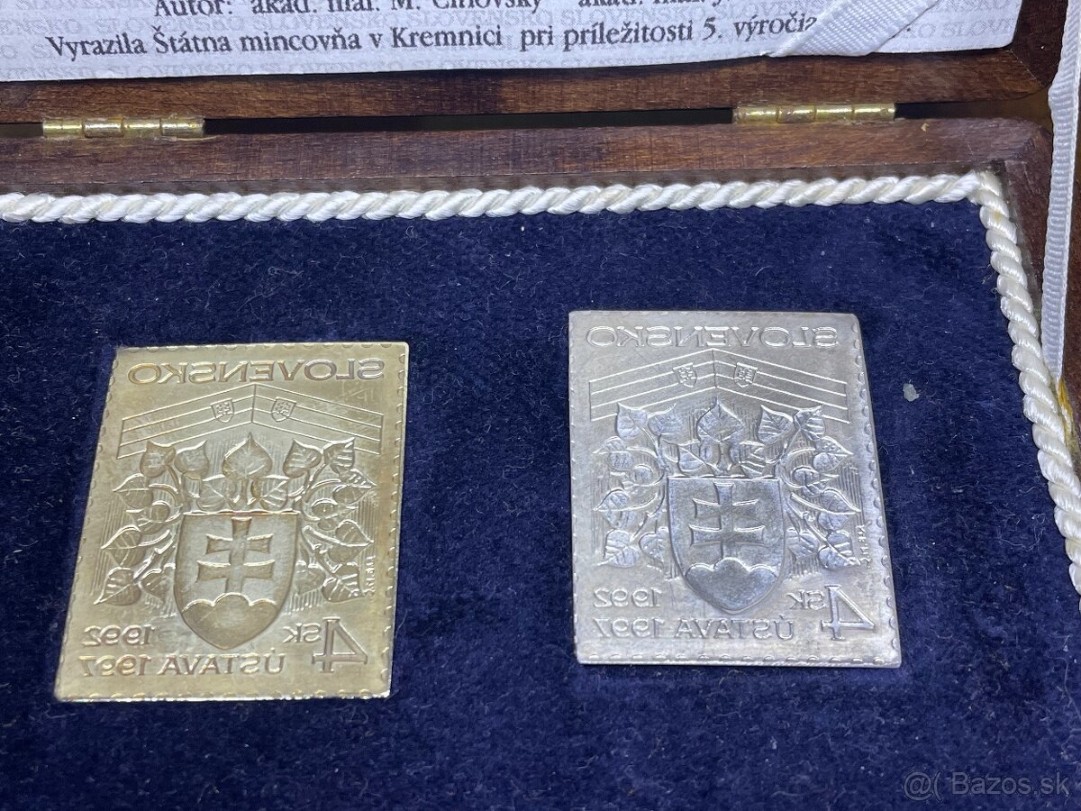 Poštové známky Slovensko 1997 ústava -zlato striebro - 4