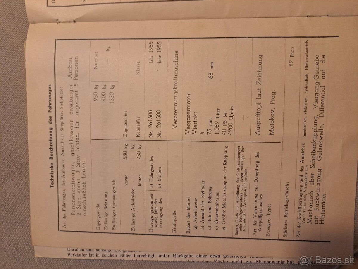 Papiere na ŠKODA 440 Spartak - 4