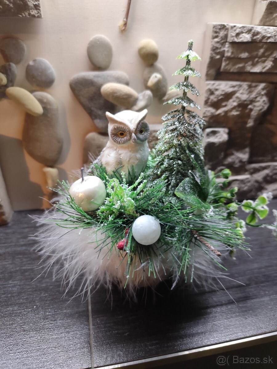 Vianočná dekorácia sovička - 4