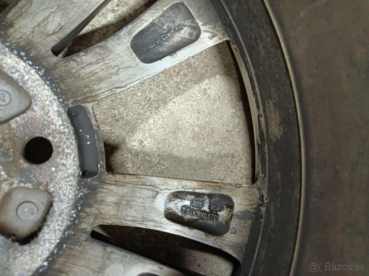 4ks alu disky orig. Škoda 5x112 R18 + pneu - 4