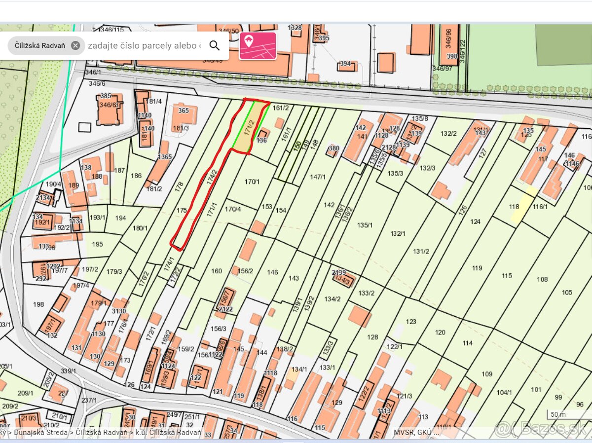 Predám rovinatý stavebný pozemok v obci Čiližská Radvaň - 4