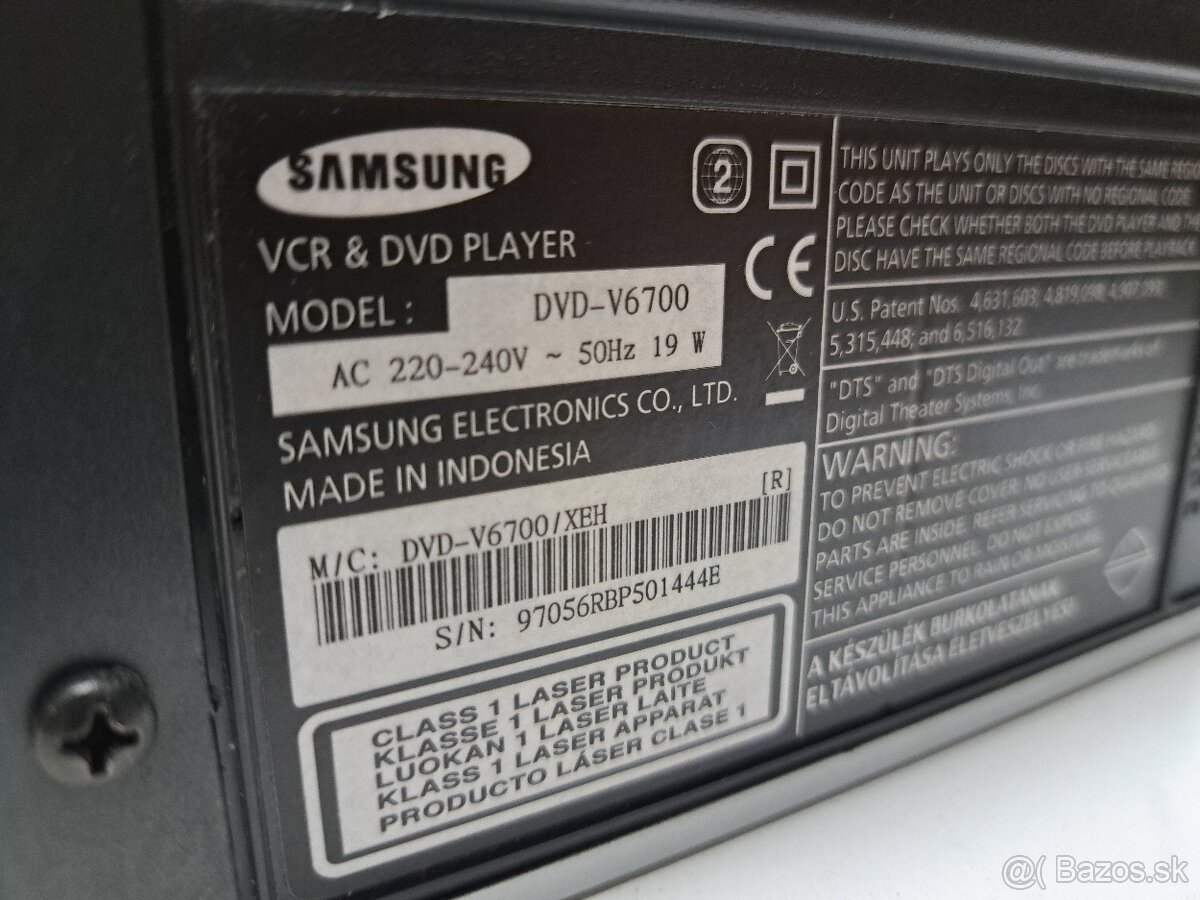 6-Hlavový VHS+DVD COMBO SAMSUNG DVD-V6700 - 4