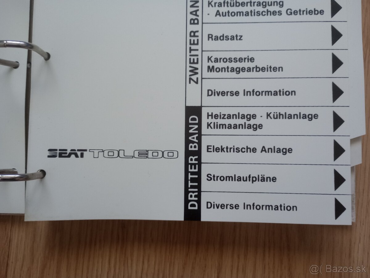 dielenská príručka SEAT TOLEDO 1991 -, 3. zväzok - 4