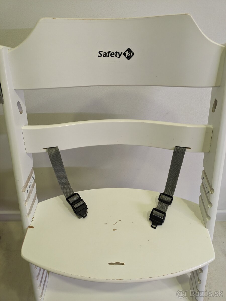 Detská jedálenská stolička Biela drevená - 4