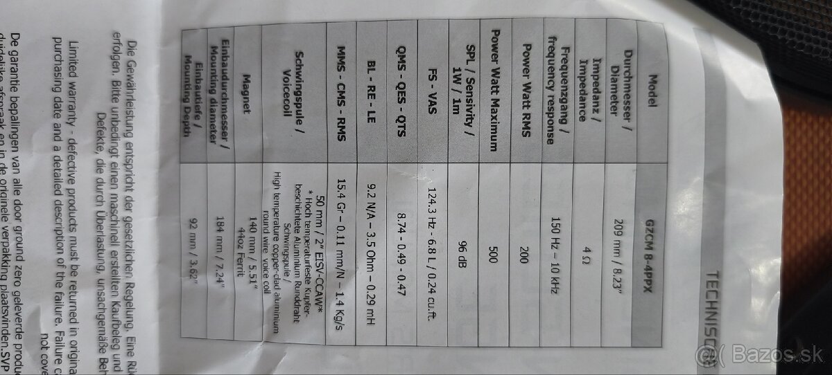 Ground zero GZCM 8-4 PPX - 4