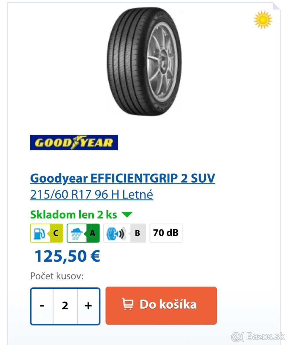 GoodYear 215/60 R17 letné - 4